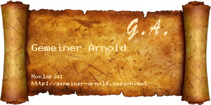 Gemeiner Arnold névjegykártya